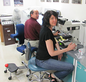 Microscopy lab at Aston Metalurgical, Wheeling, IL.